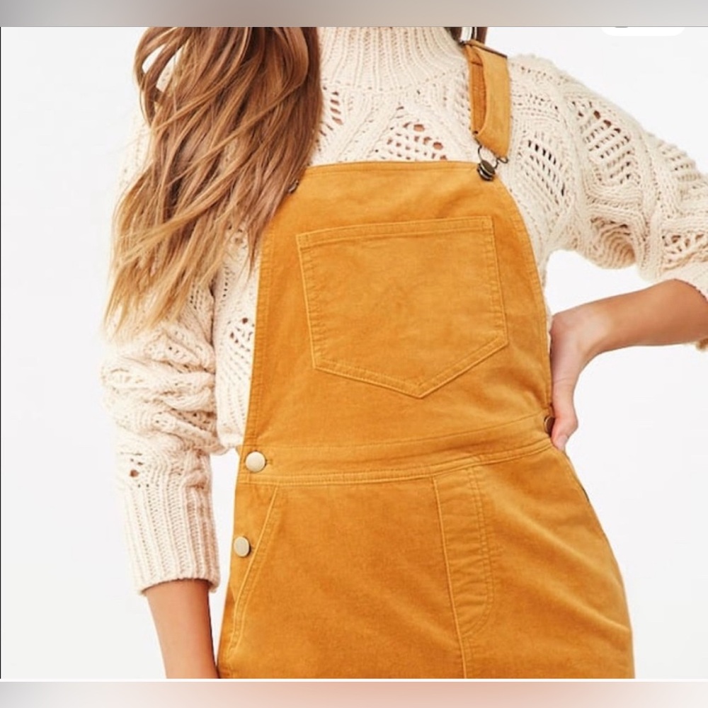 FOREVER 21 Faux Suede Jumper/Overall Mini Dress Versatile Fall Size Small - Picture 5 of 7